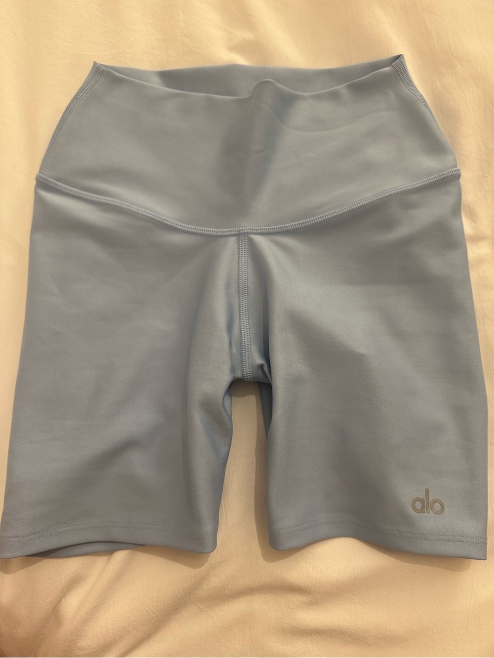 ALO light blue biker shorts never worn